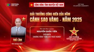 Nguyễn Quốc Tiến – Thủ lĩnh thiện nguyện nhận giải Cánh Sao Vàng 2025